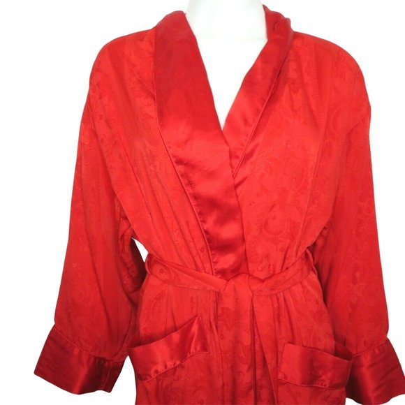 MALOUF PERFECT NEGLIGEE, vintage 1950s orange gold metallic brocade shift dressing gown robe, front zip mink fur trim main image 1